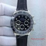 2017 Copy Rolex Cosmograph Daytona Watch SS Black Bezel  Leather (1)_th.jpg